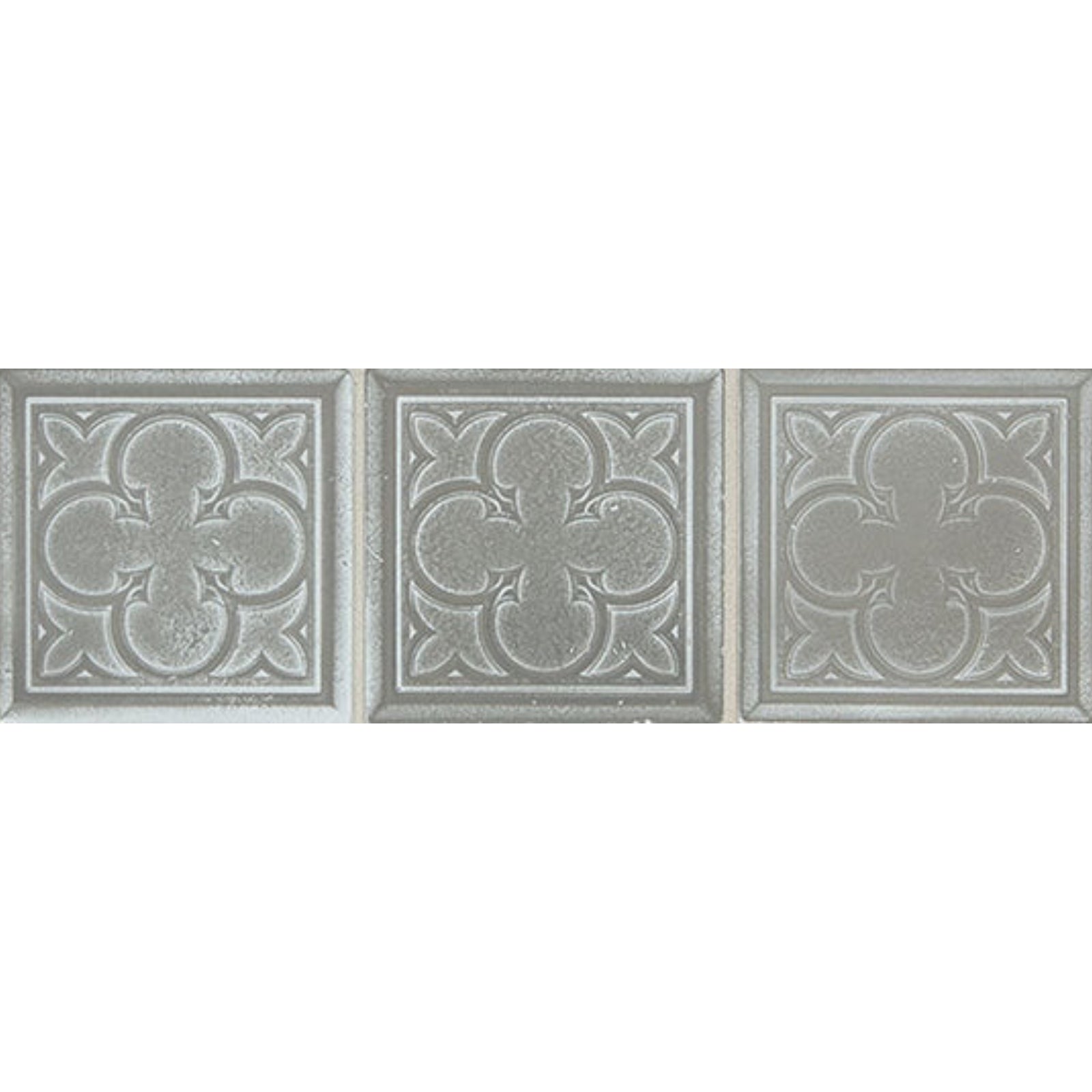 Daltile Vintage Metals 4" x 4" Satin Metal Clover Deco Wall Tile