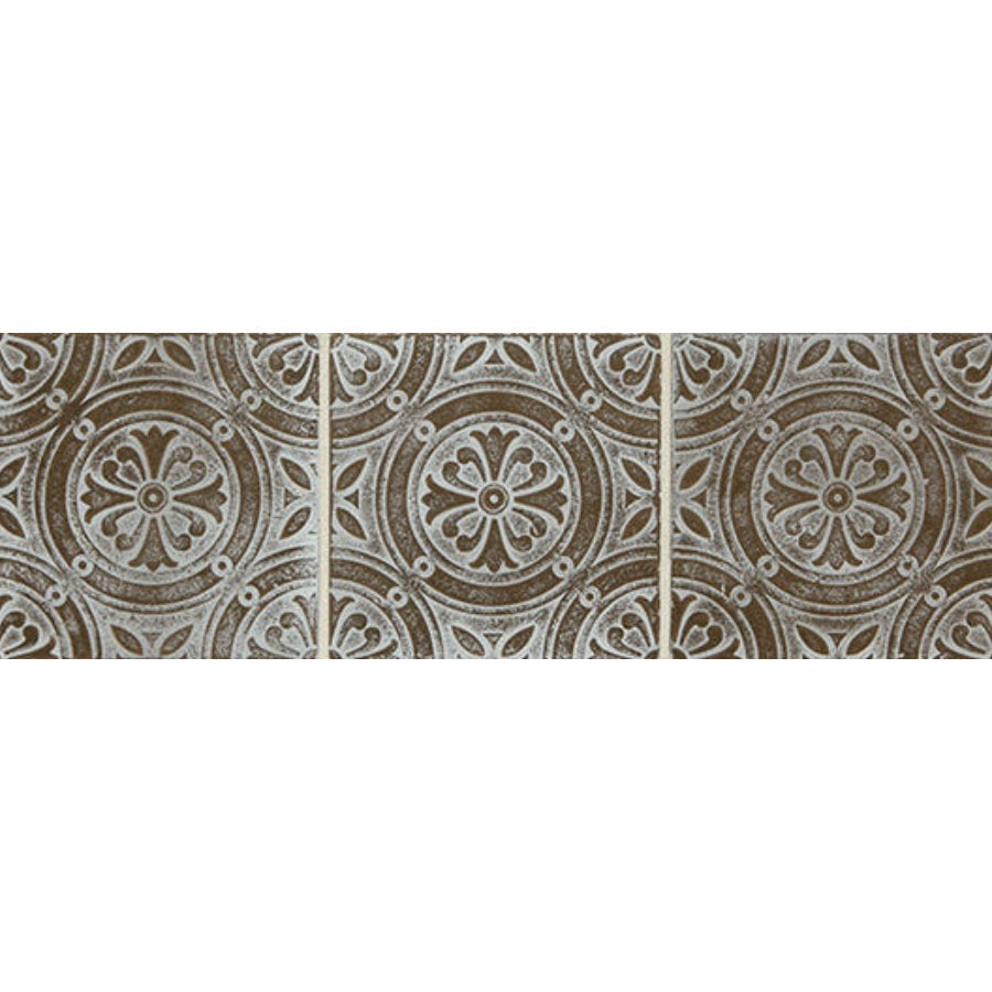 Daltile Vintage Metals 4" x 4" Satin Metal Rosette Deco Wall Tile