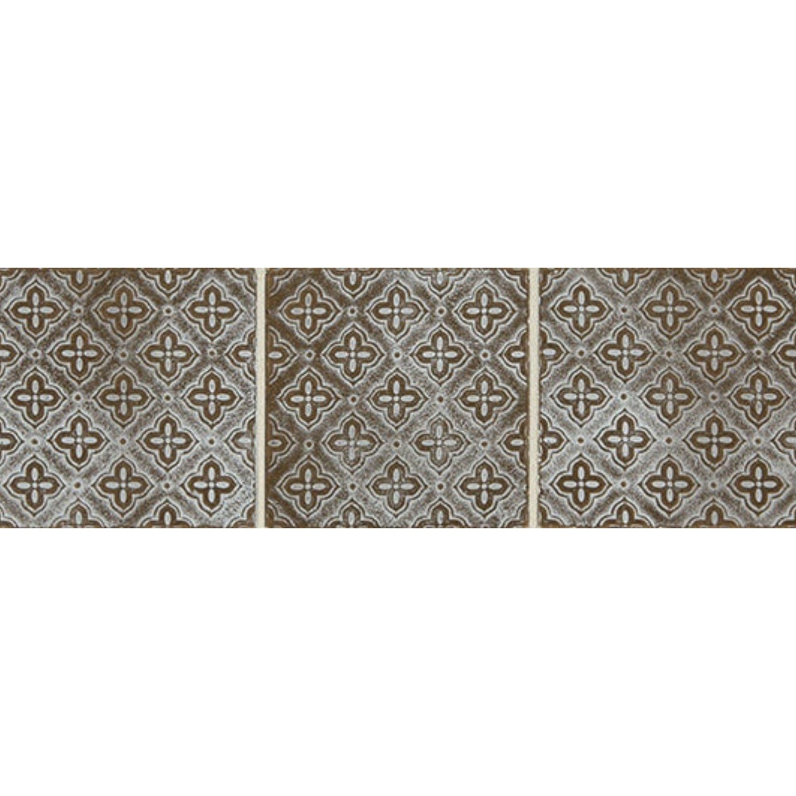 Daltile Vintage Metals 4" x 4" Satin Metal Flower Deco Wall Tile