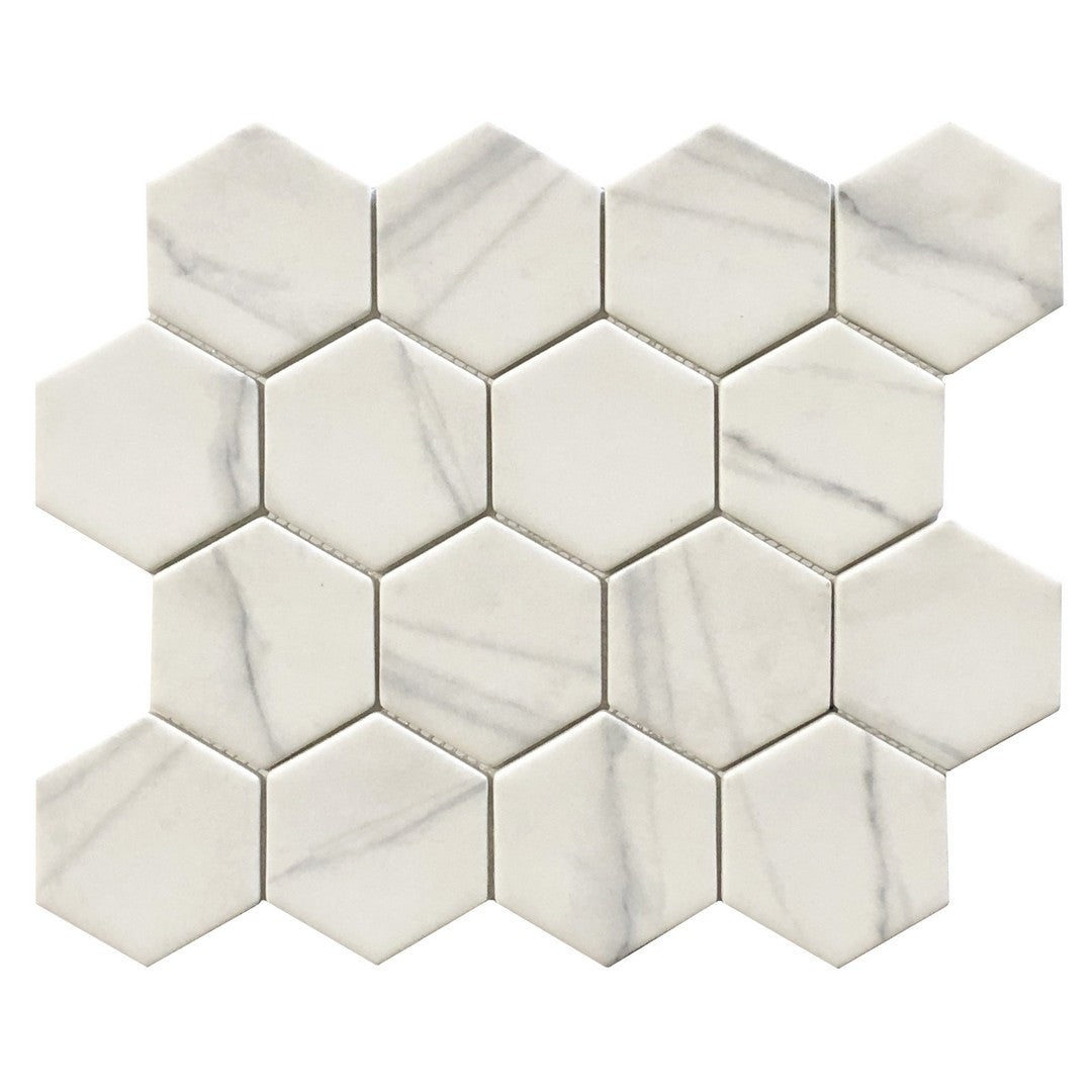 Ottimo Verona 11" x 13" Matte Glass Hexagon Mosaic