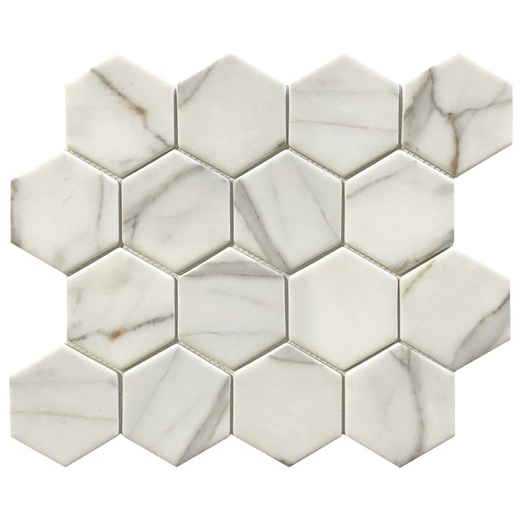 Ottimo Verona 11" x 13" Matte Glass Hexagon Mosaic