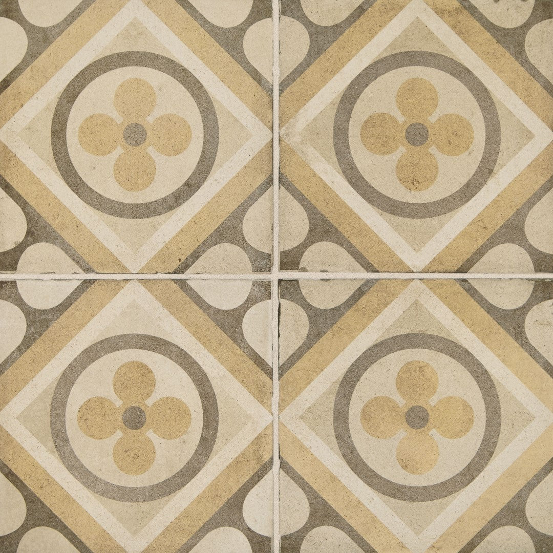 Daltile Quartetto 8" x 8" Matte Porcelain Petalo Deco Floor Tile