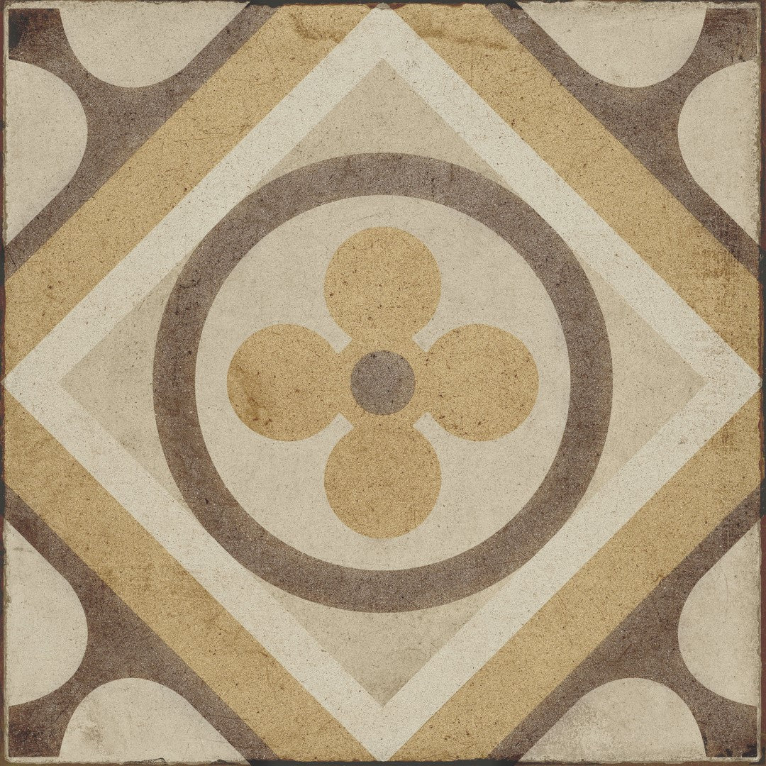 Daltile Quartetto 8" x 8" Matte Porcelain Petalo Deco Floor Tile