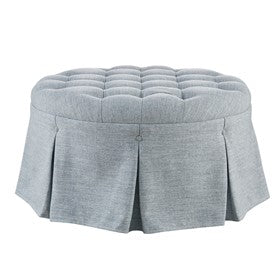 Terri Skirted Tufted 32" Round Ottoman