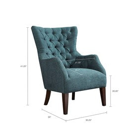 Hannah Button Tufted Wing Chair