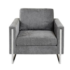 Madden Upholstered Metal Base Accent Lounge Chair