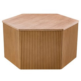 Honey Fluted Hexagon Coffee Table