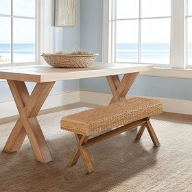 Seadrift Hand-woven Water Hyacinth Accent Bench