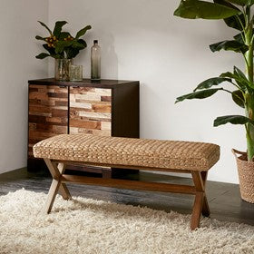 Seadrift Hand-woven Water Hyacinth Accent Bench