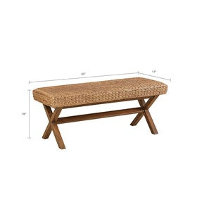 Seadrift Hand-woven Water Hyacinth Accent Bench