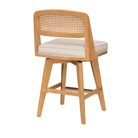 Micah Woven Rattan Back Swivel Counter Stool