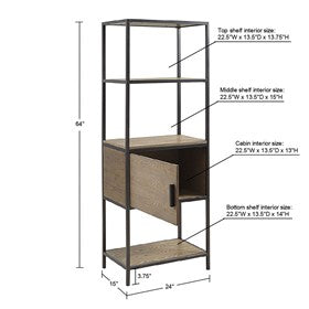 Darley 3-Shelf Bookcase with Storage Cabinet