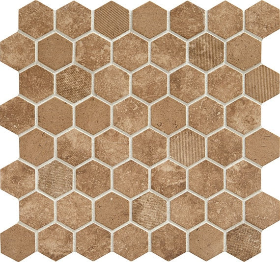 Daltile Vintage Hex 12" x 12" Matte Glass 1.5" Hexagon Mosaic