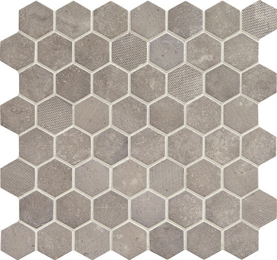 Daltile Vintage Hex 12" x 12" Matte Glass 1.5" Hexagon Mosaic