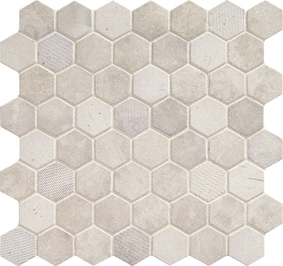 Daltile Vintage Hex 12" x 12" Matte Glass 1.5" Hexagon Mosaic