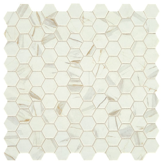 Daltile Uptown Glass 11" x 12" Matte Glass 1" Hexagon Mosaic