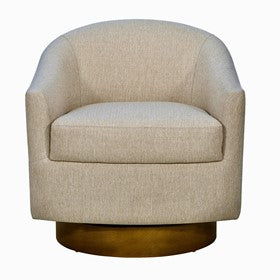 Ashton Upholstered Swivel Chair with Wood Base