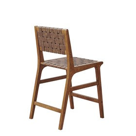 Oslo Faux Leather Woven Counter Stool 24"H