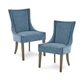 Ultra Upholstered Dining Side Chairs with wood legs (Set of 2)