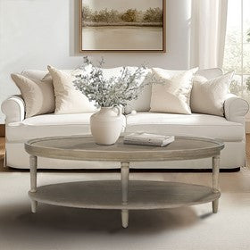 Ayanna Oval Coffee Table with Shelf