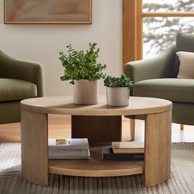 Skye Round Coffee Table with Shelf