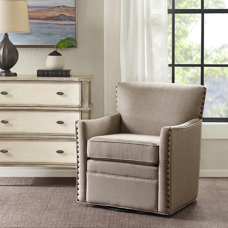 Devrim Herringbone Texture Swivel Chair