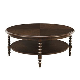 Philippe Round Coffee Table with Shelf