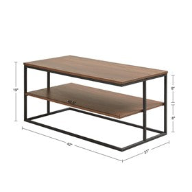 Monarch 42" 2 Tier Rectangle Metal Frame Coffee Table