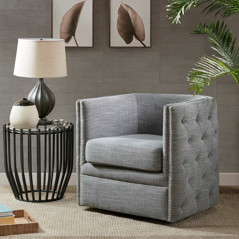 Capstone Tufted Barrel Swivel Chair