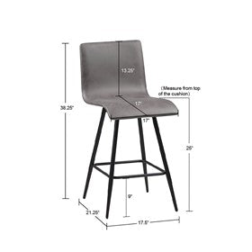 Adams Faux Leather Swivel Counter Stool