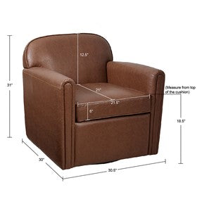 Archer Faux Leather 360 Degree Swivel Arm Chair