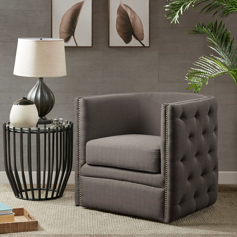 Capstone Tufted Barrel Swivel Chair