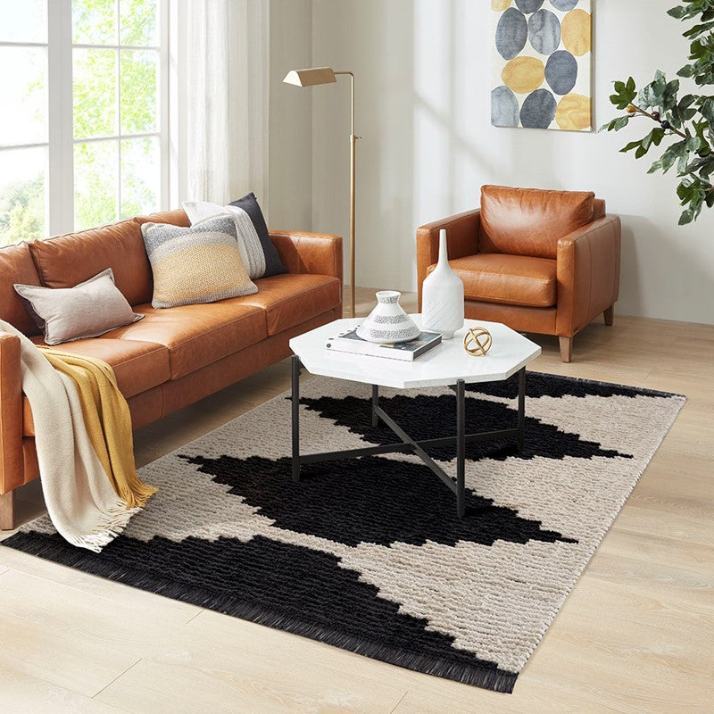 Amanda Black & Ivory Modern Area Rug